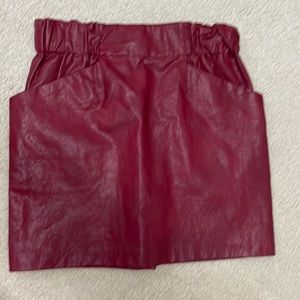 Faux red / maroon leather mini skit from Zara